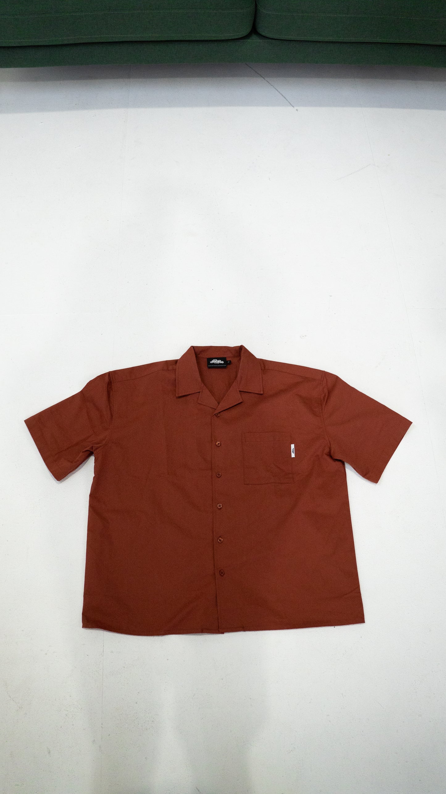 Brown Cropped Button Up